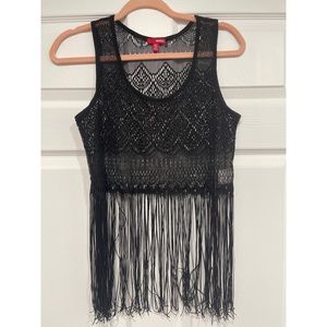 BONGO Boho fringed lace top